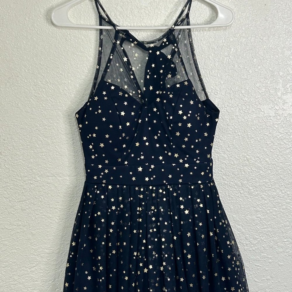 B. Darlin Navy Blue lace golden stars dress